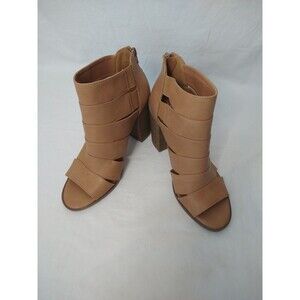 Report Open-toe Stacked Heel Ankle Sandals Sz 8.5 Boho Granola Girl Cottage Twee